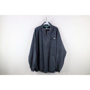 Vintage 90s Big Dogs Mens 3XL Faded Spell Out Half Zip Fleece Pullover Sweater